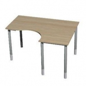 Roh kancelářský stůl Gemi line, 160/80 x 120/65 x 70-90 cm, pravé provedení, světlé dřevo