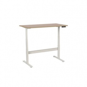 Výškově nastavitelný kancelářský stůl Manutan, 140 x 80 x 62,5 - 127,5 cm, rovné provedení, ABS 2 mm, dub