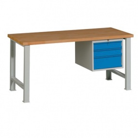 Dílenský stůl Weld se 3 zásuvkami, 84 x 170 x 68,5 cm, šedý
