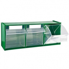 Zásuvkový modul, 3 výklopné zásuvky, zelený
