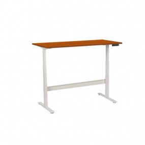 Výškově nastavitelný kancelářský stůl Manutan, 160 x 80 x 62,5 - 127,5 cm, rovné provedení, ABS 2 mm, třešeň