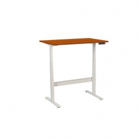 Výškově nastavitelný kancelářský stůl Manutan, 120 x 80 x 62,5 - 127,5 cm, rovné provedení, ABS 2 mm, třešeň