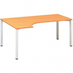 Ergo kancelářský stůl Alfa 200, 180 x 120 x 74,2 cm, levé provedení, dezén buk Bavaria, RAL9010