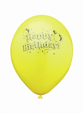 10 ks  balonků  O 25 cm různé barvy - nápis &#039;Happy Birthday&#039;