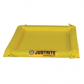 Nízká záchytná nádrž Justrite, žlutá, 5,1 x 137,2 x 137 cm, 76 l