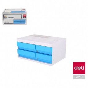 Box zásuvkový DELI RIO 4 zásuvky, modrý