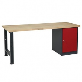Dílenský stůl Weld se skříňkou 80 cm, 84 x 200 x 68,5 cm, antracit