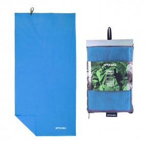 Spokey SIROCCO XL Rychleschnoucí ručník 80x150 cm, modrý s odnímatelnou sponou