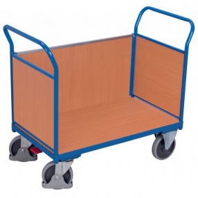Plošinový vozík se dvěma madly s plnou výplní a boční stěnou, do 500 kg, 100,6 x 119 x 70 cm