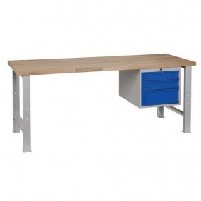 Dílenský stůl Weld se 3 zásuvkami, 84 x 200 x 68,5 cm, šedý