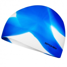 Spokey ABSTRACT-Plavecká čepice silikonová modrá s bílým