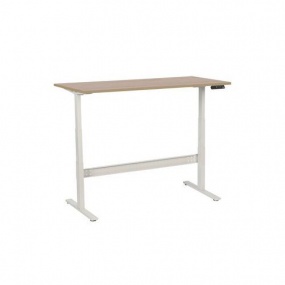 Výškově nastavitelný kancelářský stůl Manutan, 160 x 80 x 62,5 - 127,5 cm, rovné provedení, ABS 2 mm, dub