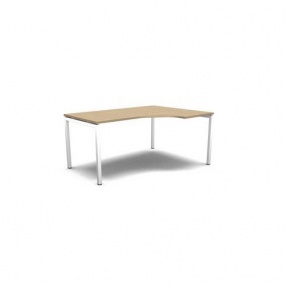 Ergo kancelářský stůl MOON U, 160 x 120 x 74 cm, bělený dub/bílá