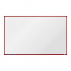 Bílá magnetická tabule boardOK, 200 x 120 cm, červená
