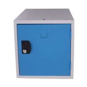 Svařovaný šatní box Manutan Frank, šedý/modrý