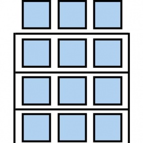 Paletový regál Cell, základní, 462,6 x 270 x 75 cm, 4 800 kg, 3 patra, modrý