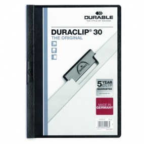 Rychlovázací desky DuraClip, 20 ks, kapacita 30 listů, černé