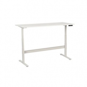 Výškově nastavitelný kancelářský stůl Manutan, 180 x 80 x 62,5 - 127,5 cm, rovné provedení, ABS 2 mm, bílá
