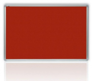 Filcová červená tabule v hliníkovém rámu 90x60 cm
