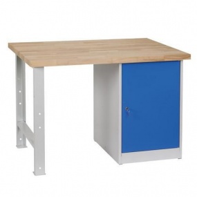 Dílenský stůl Weld se skříňkou 80 cm, 84 x 120 x 80 cm, šedý