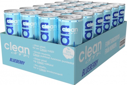 CLEAN DRINK BCAA ENERGETICKÝ NÁPOJ Příchuť: borůvka, Balení: 24 x 330 ml