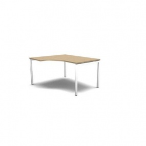 Ergo kancelářský stůl MOON U, 140 x 120 x 74 cm, bělený dub/bílá