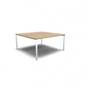 Sdružený kancelářský stůl MOON U, 160 x 164 x 74 cm, bělený dub/bílá