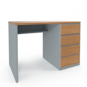 Kancelářský stůl Viva s pravými zásuvkami, 110 x 76 x 60 cm, buk/šedý