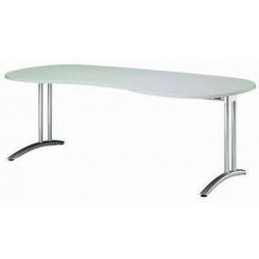 Ergo stůl Baron Miro, 200 x 100 x 72 cm, oblé provedení, světle šedý