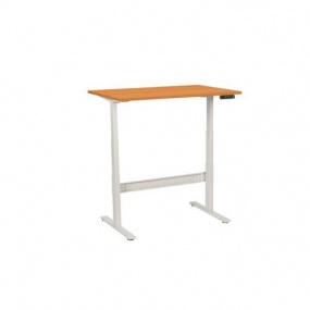 Výškově nastavitelný kancelářský stůl Manutan, 120 x 80 x 62,5 - 127,5 cm, rovné provedení, ABS 2 mm, buk