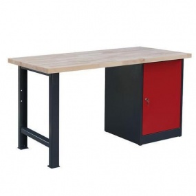 Dílenský stůl Weld se skříňkou 80 cm, 84 x 150 x 80 cm, antracit