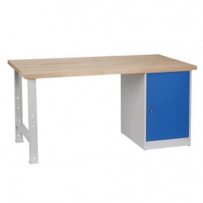 Dílenský stůl Weld se skříňkou 80 cm, 84 x 170 x 80 cm, šedý