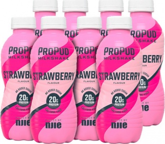 NJIE - ProPud NJIE PROPUD PROTEIN MILKSHAKE BEZ LAKTÓZY Příchuť: jahoda, Balení: 8 x 330 ml