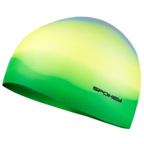 Spokey ABSTRACT-Plavecká čepice silikonová žlutá se zeleným okrajem