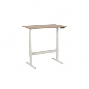 Výškově nastavitelný kancelářský stůl Manutan, 120 x 80 x 62,5 - 127,5 cm, rovné provedení, ABS 2 mm, dub