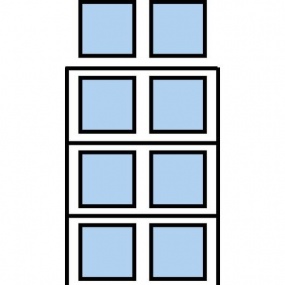 Paletový regál Cell, základní, 399,6 x 180 x 110 cm, 9 000 kg, 3 patra, modrý