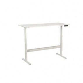 Výškově nastavitelný kancelářský stůl Manutan, 160 x 80 x 62,5 - 127,5 cm, rovné provedení, ABS 2 mm, bílá