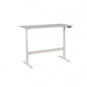 Výškově nastavitelný kancelářský stůl Manutan, 160 x 80 x 62,5 - 127,5 cm, rovné provedení, ABS 2 mm, světle šedá