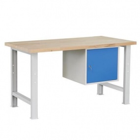 Dílenský stůl Weld se skříňkou 41 cm, 84 x 150 x 80 cm, šedý