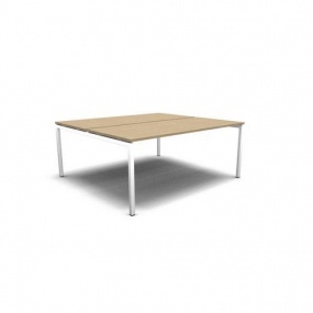Sdružený kancelářský stůl MOON U, 180 x 164 x 74 cm, bělený dub/bílá