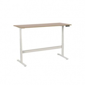 Výškově nastavitelný kancelářský stůl Manutan, 180 x 80 x 62,5 - 127,5 cm, rovné provedení, ABS 2 mm, dub