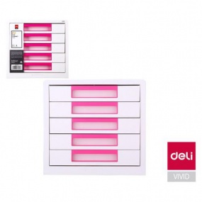 Box zásuvkový DELI RIO 5 zásuvky, růžový