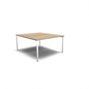 Sdružený kancelářský stůl MOON U, 140 x 164 x 74 cm, bělený dub/bílá