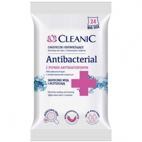 Antibakteriální vlhčené ubrousky Cleanic, 24 ks