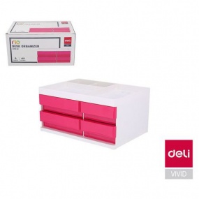 Box zásuvkový DELI RIO 4 zásuvky, růžový