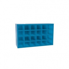 Kovová dílenská skříň s přihrádkami SFR241, 90 x 150 x 50 cm, modrá