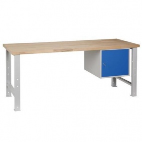 Dílenský stůl Weld se skříňkou 41 cm, 84 x 200 x 68,5 cm, šedý