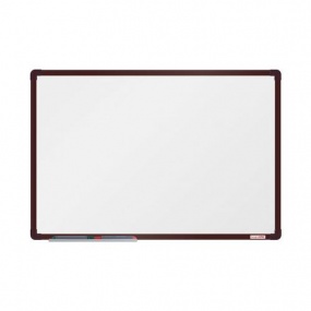 Bílá magnetická tabule boardOK, 90 x 60 cm, hnědá