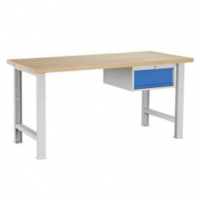 Dílenský stůl Weld se zásuvkou, 84 x 170 x 80 cm, šedý