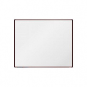 Bílá magnetická tabule boardOK, 150 x 120 cm, hnědá